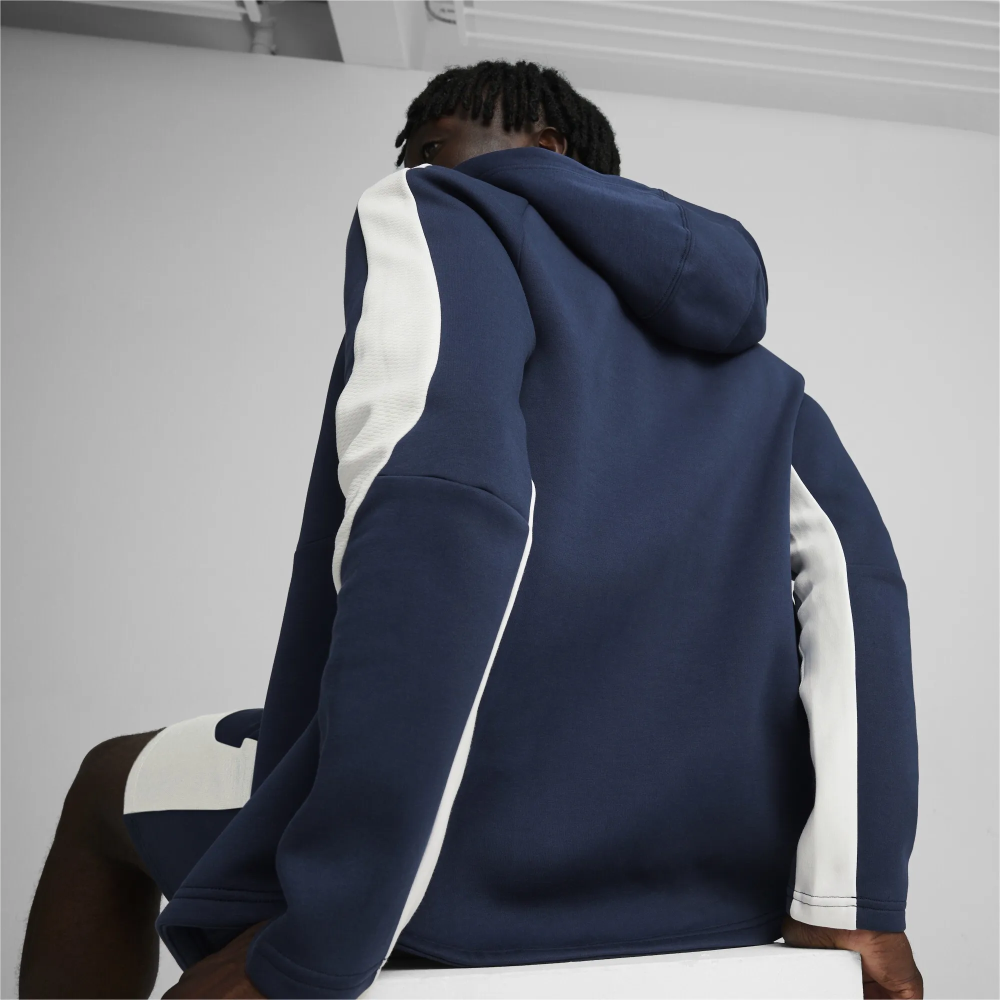 puma evostripe full-zip hoodie navy plava - slika 2