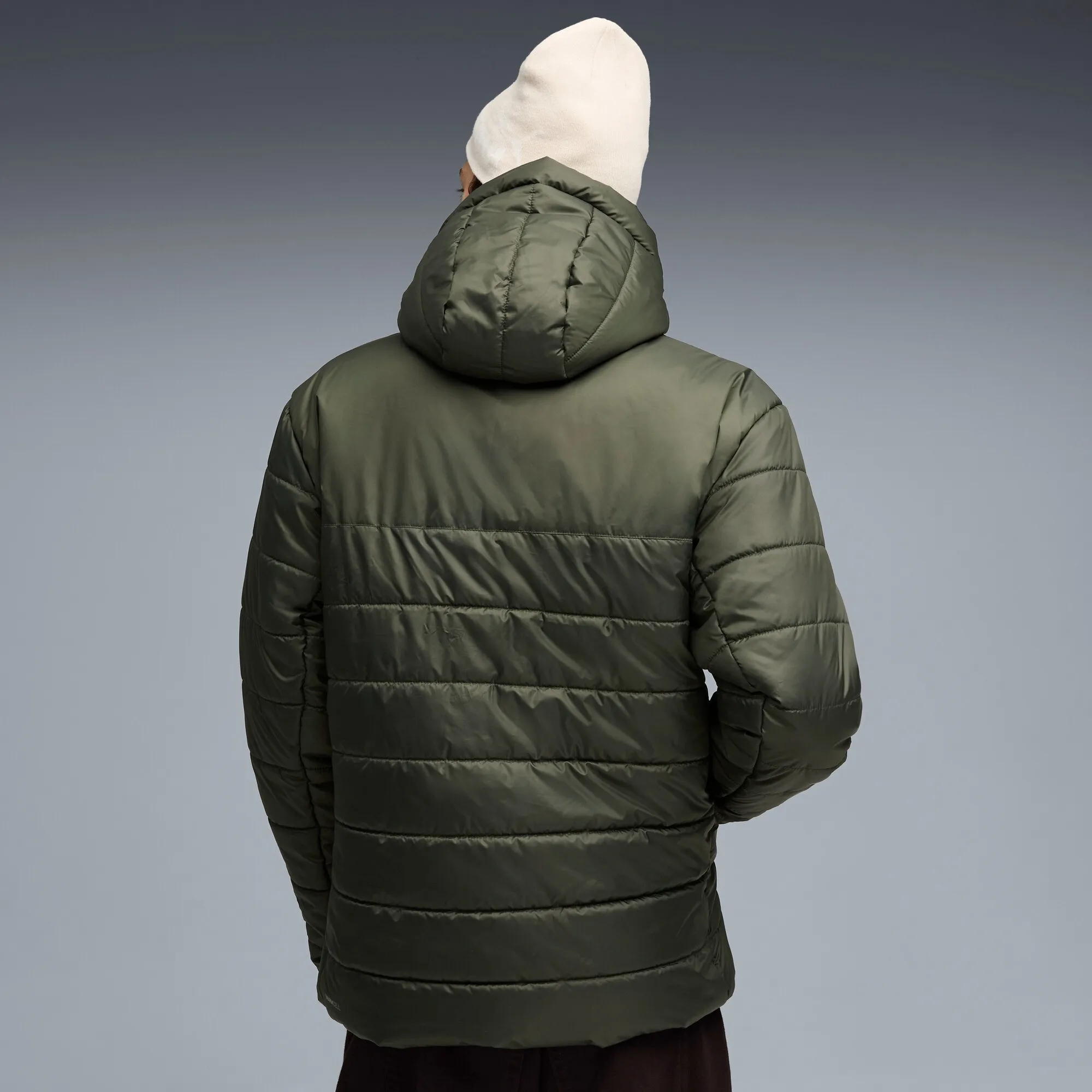 puma ess hooded jacket dark olive - slika 3