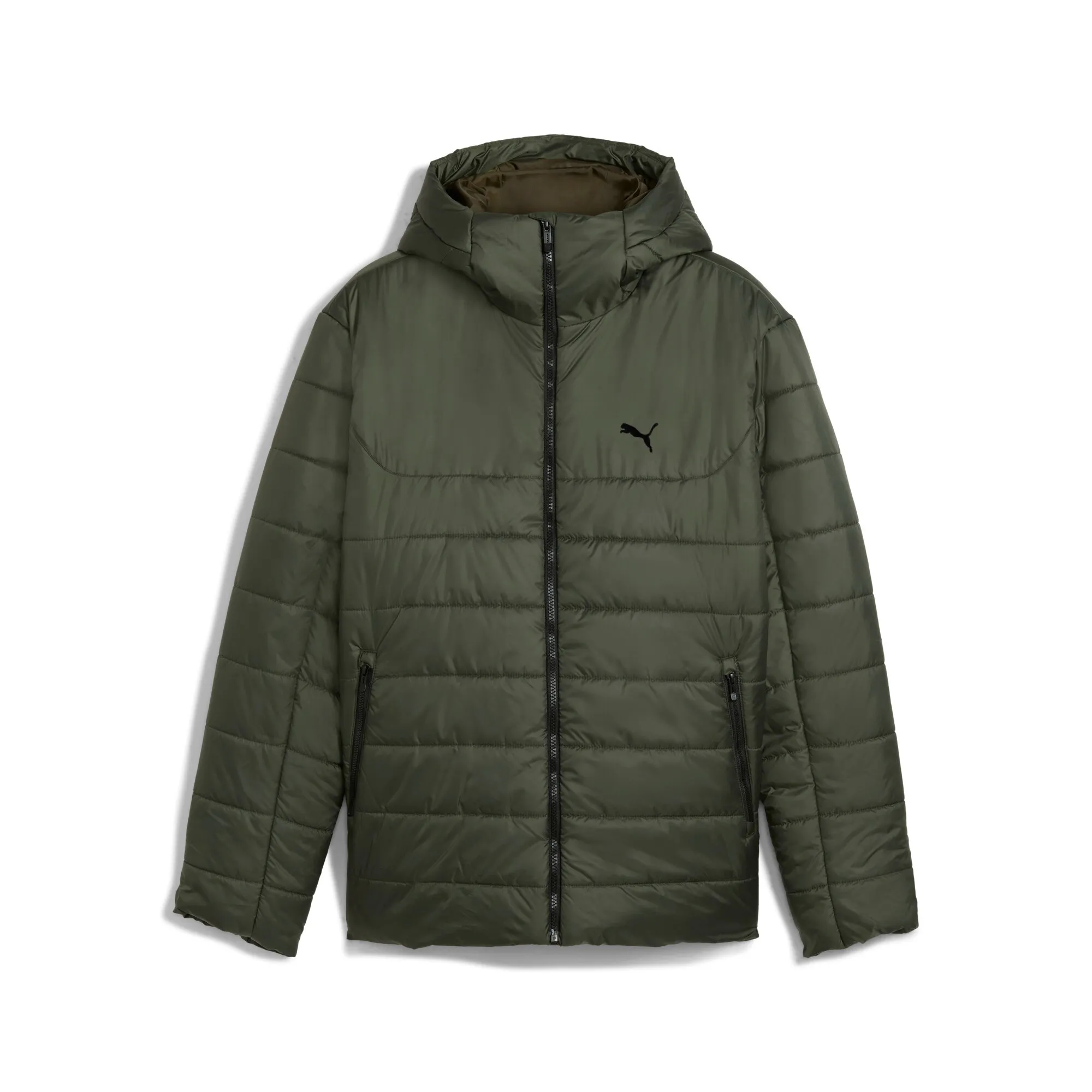 puma ess hooded jacket dark olive - slika 4