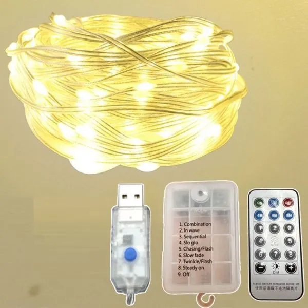 božićne led lampice vodootporne s usb daljinskim upravljačem - slika 5