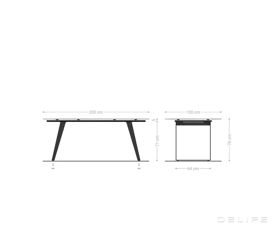 blagovaonski stol edge 200x100, materijal: keramika calacatta - slika 8