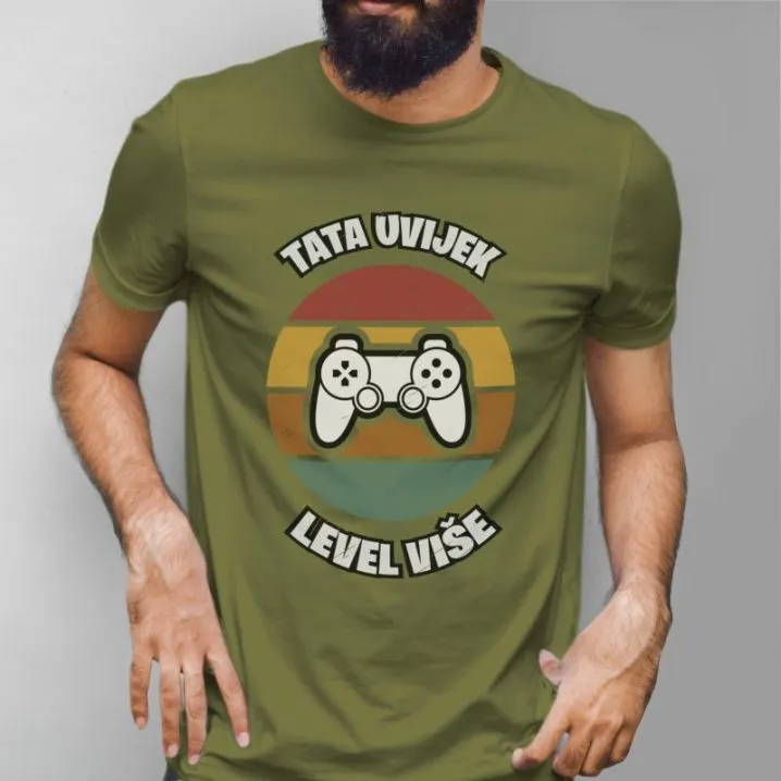 retro majica za gejmere – tata uvijek level više - slika 3