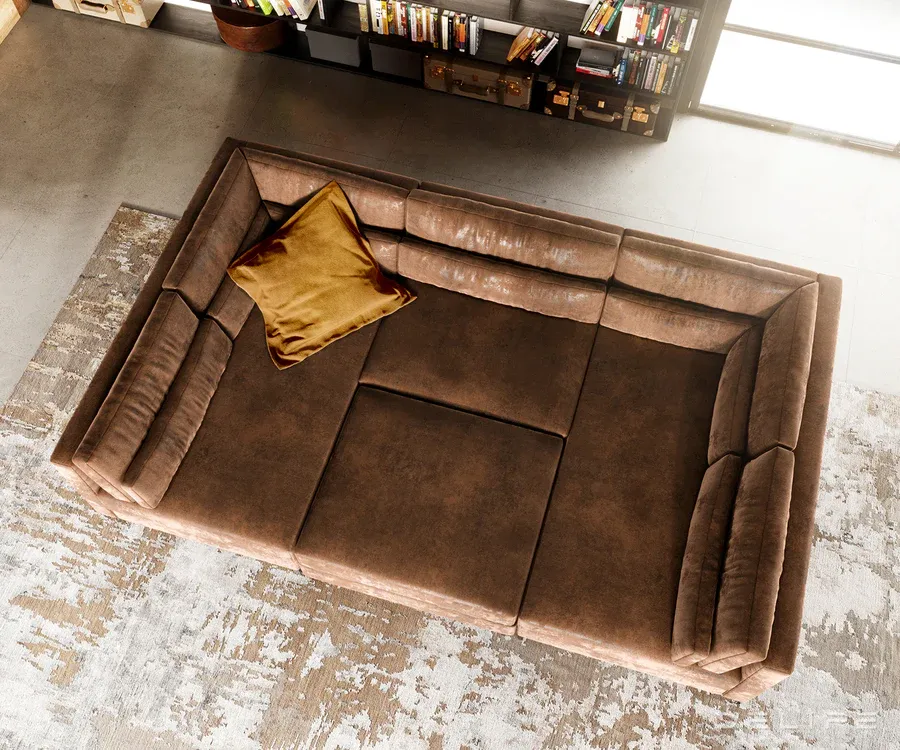 kutna garnitura elio 300x185cm, materijal: imitacija kože - slika 6