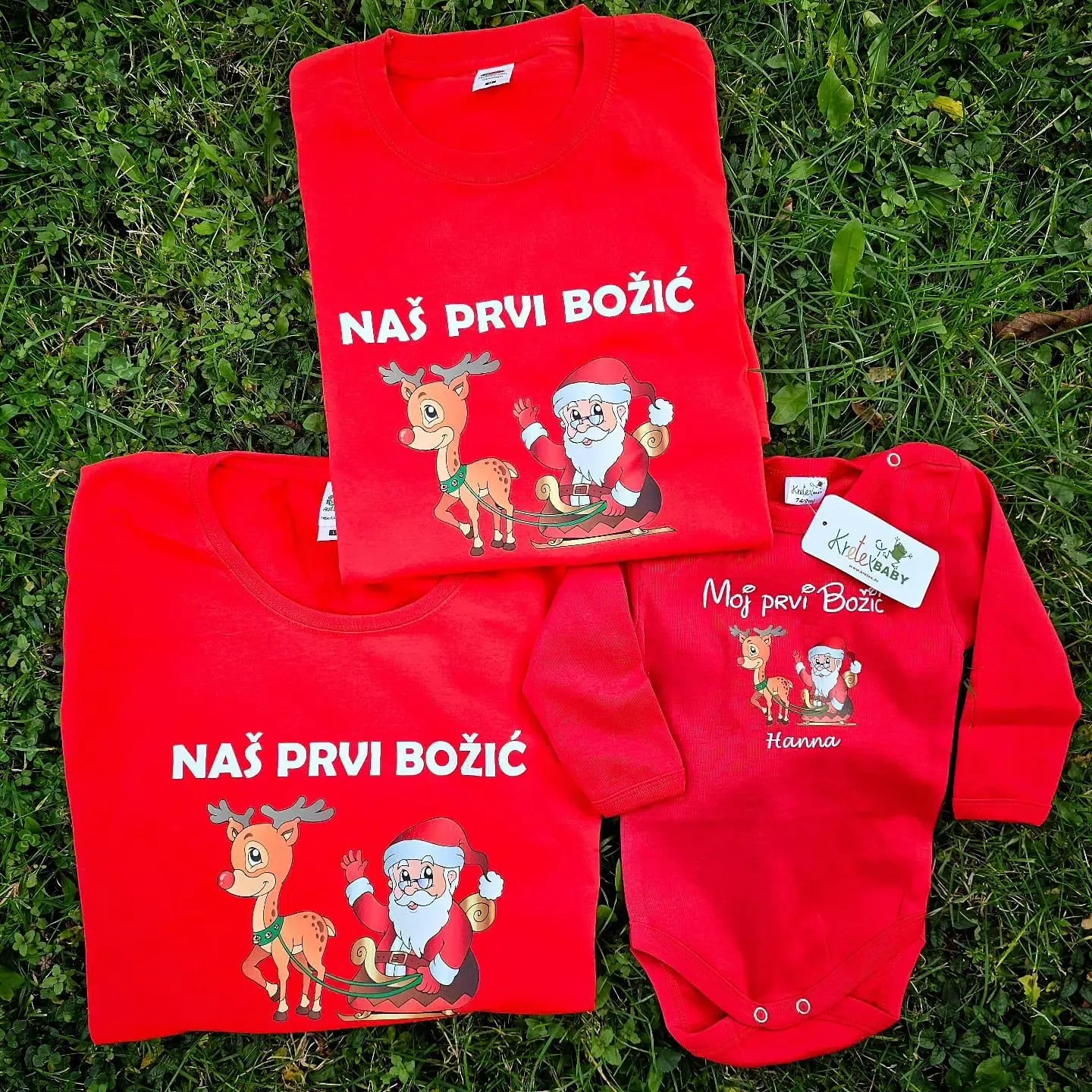 božićni komplet majice i body - slika 3