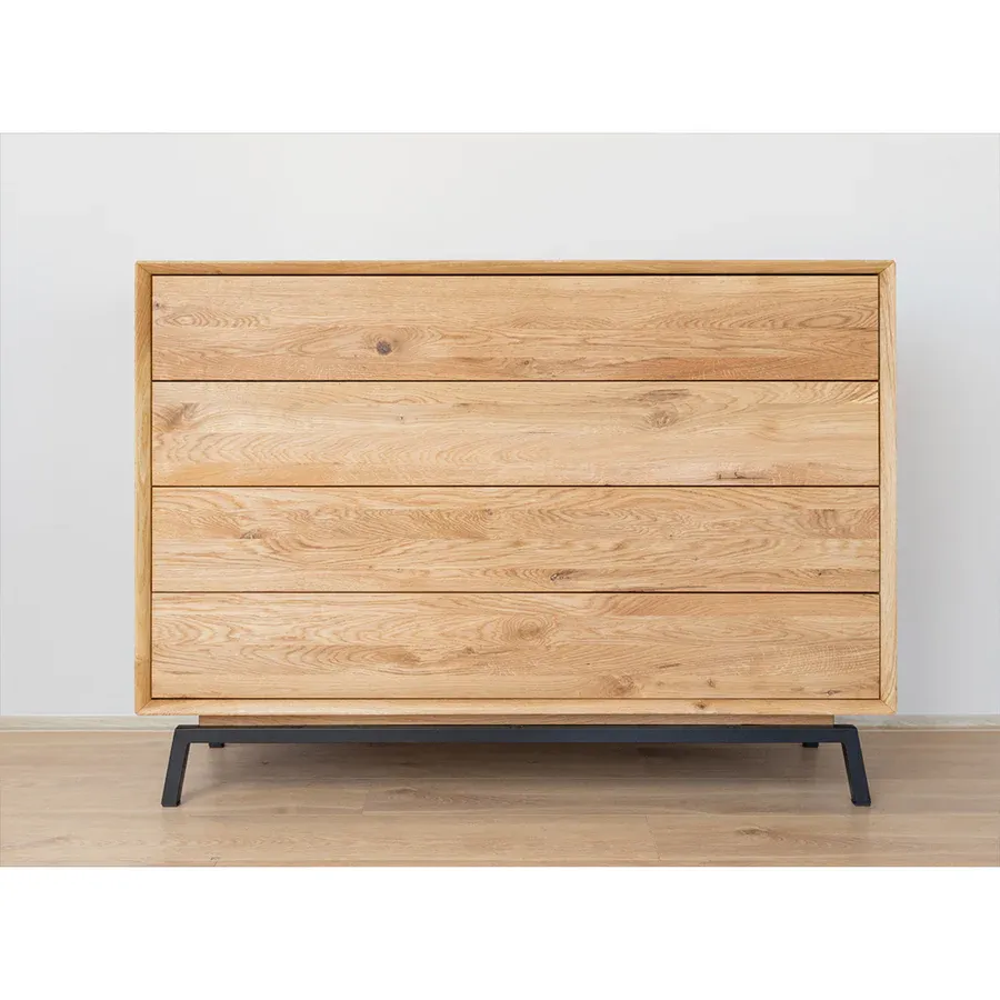 komoda modern loft 120,50x45cm, materijal: masivno drvo hrast - slika 9
