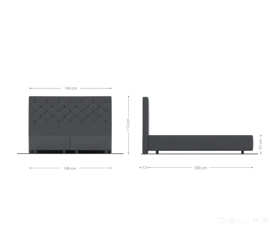 box spring okvir dream-great, chesterfield prošiv - umjetna koža - slika 3