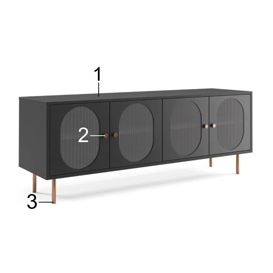 tv komoda velvet 161x38cm, materijal: laminirana ploča - slika 3