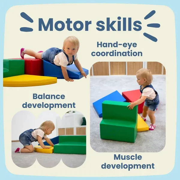 set pjenastih blokova soft play 7 - pastelno ružičasti, discoverer - slika 3