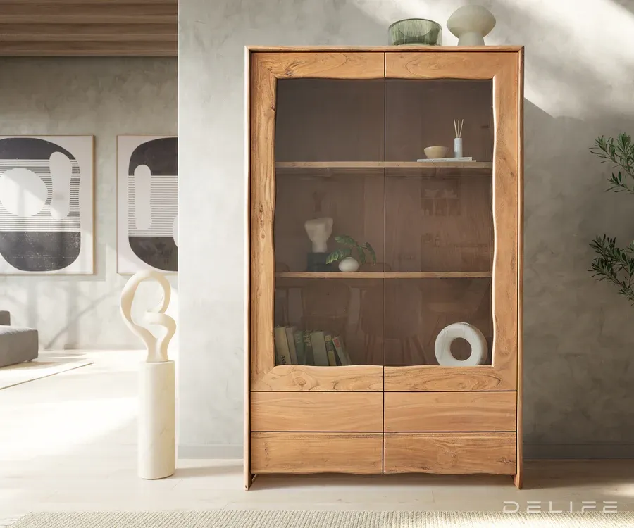 vitrina live-edge 120x190cm, materijal: bagrem - slika 2