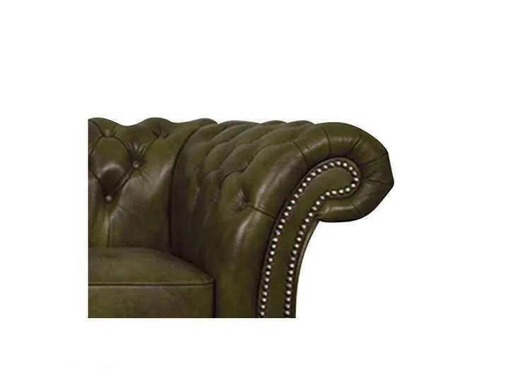 chesterfield dvosjed winfield basic leather | 2-sjedišta | moss green - slika 2