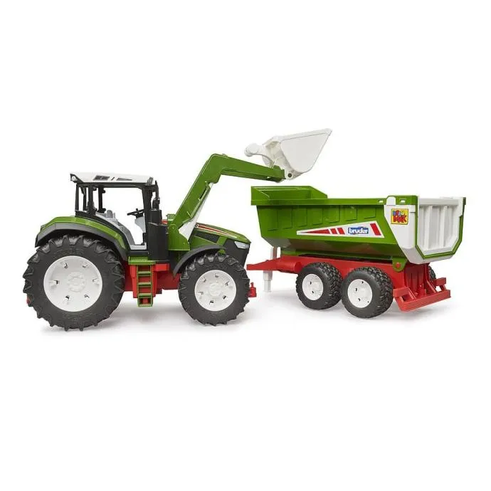bruder traktor roadmax s prikolicom i utovarivačem - slika 3