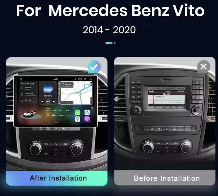 mercedes vito 3 w447 2014-2021 original android navigacija kamera wifi - slika 12