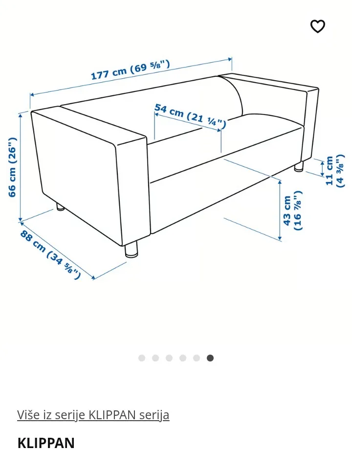 ikea klippan dvosjed - slika 3