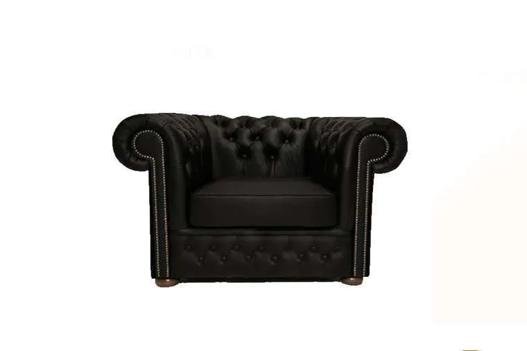Chesterfield Fotelja First Class Leather | 1-sjedište | Matt Black - Ježdovec, Zagreb