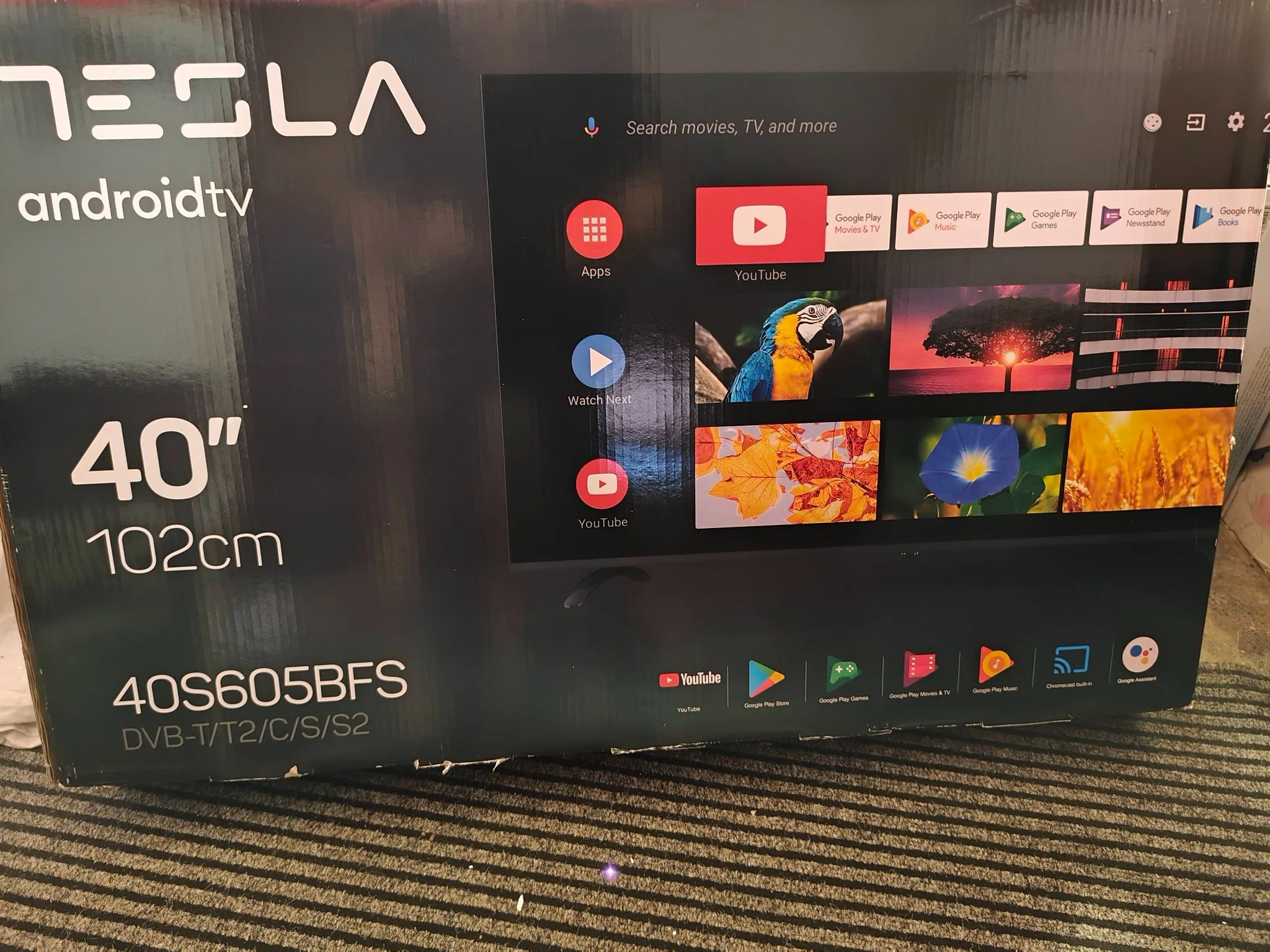 tesla led tv 40" 102cm full hd android smart 40s605bfs stanje kao nov - slika 2