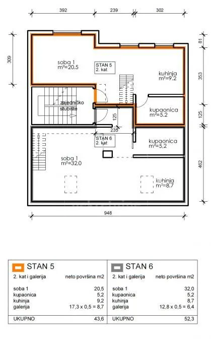 rudeš, 2 stana, po 2 sobe, 96 m2 ukupno, 2 parkinga (prodaja) - slika 12