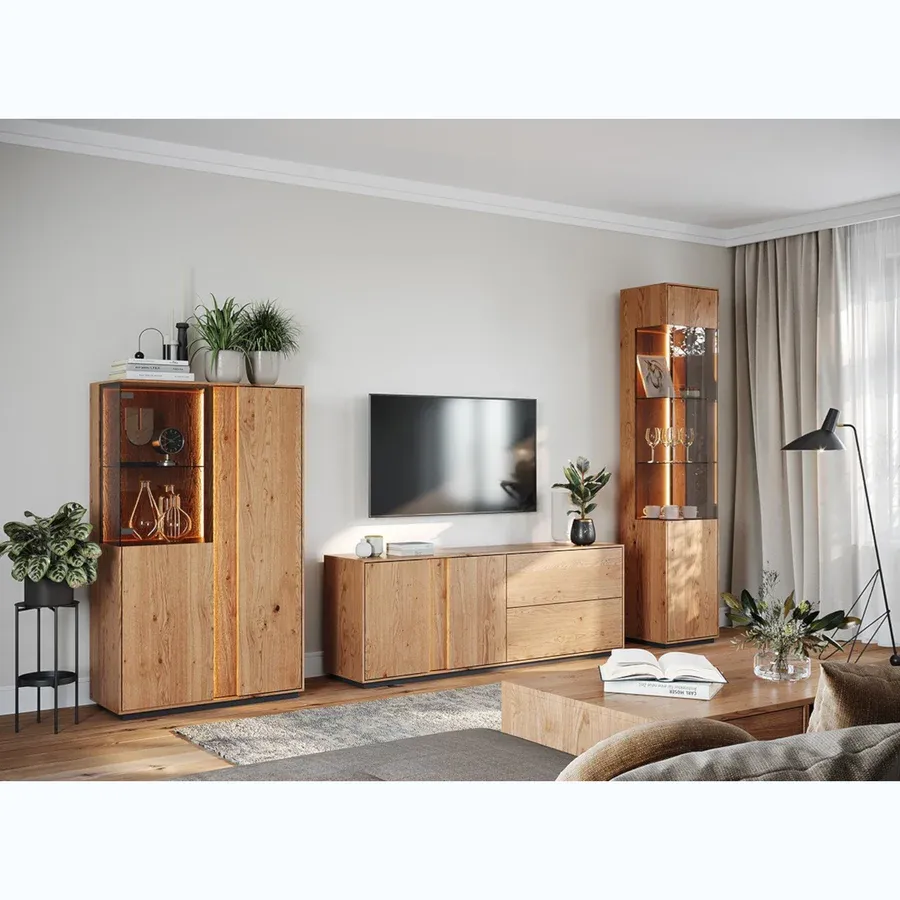 vitrina collodi 43x205cm, materijal: masivno drvo hrast - slika 10