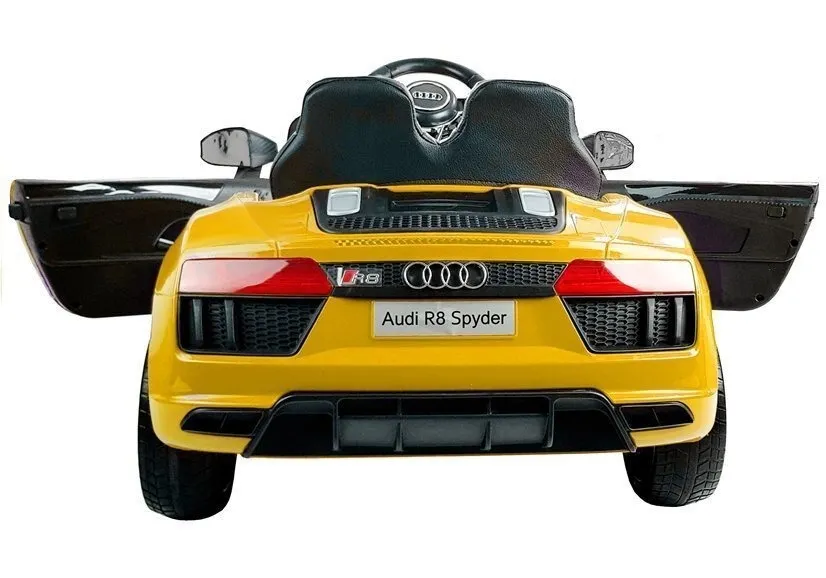 licencirani auto na akumulator audi r8 spyder - žuti/lakirani - slika 7