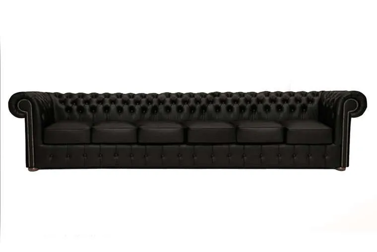 Chesterfield Garnitura Class Leather | 6-sjedišta | Matt Black - Ježdovec, Zagreb