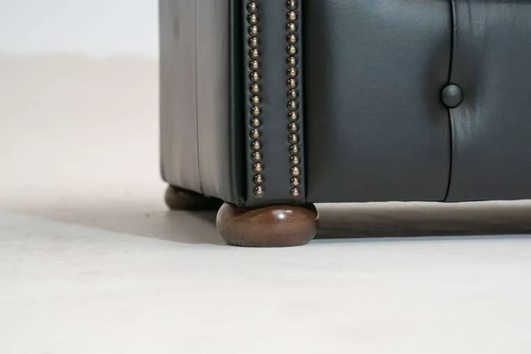 chesterfield dvosjed class leather | 2-sjedišta | shiny black - slika 2
