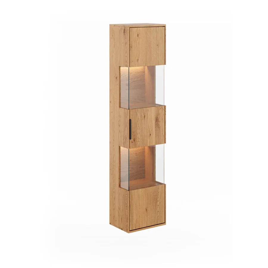 Viseća Vitrina Tirano 33x142 cm, Materijal: Masivno Drvo Hrast - Čakovec