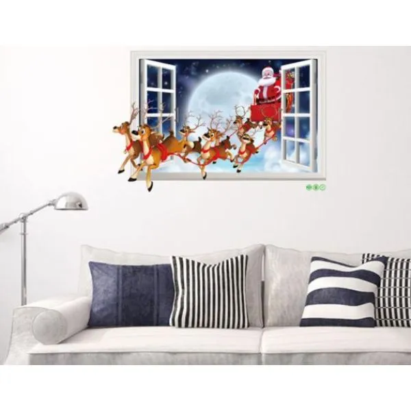 3D Wall sticker Djed Božičnjak dimenzije 70x50cm - Zagreb
