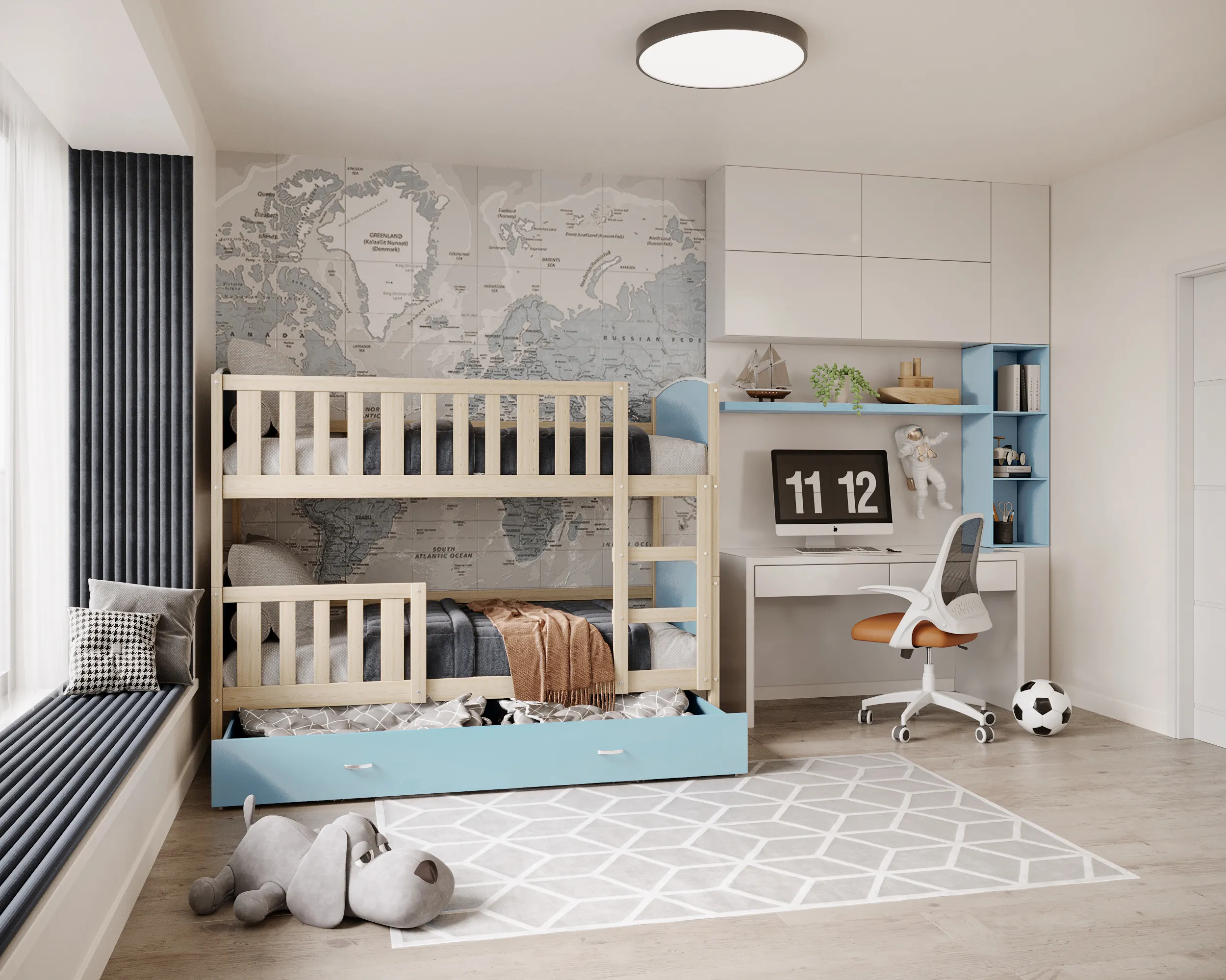 dječji krevet na kat tami 190×80 – praktični izbor za dječje sobe - slika 2