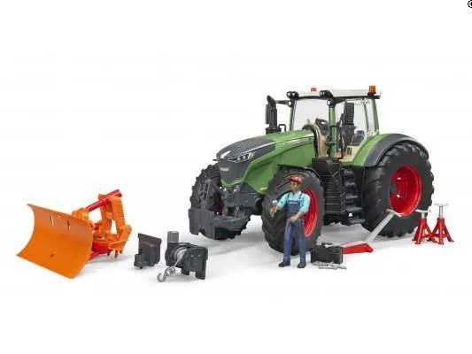 bruder traktor fendt 1050 vario + mehaničar i alat - slika 3