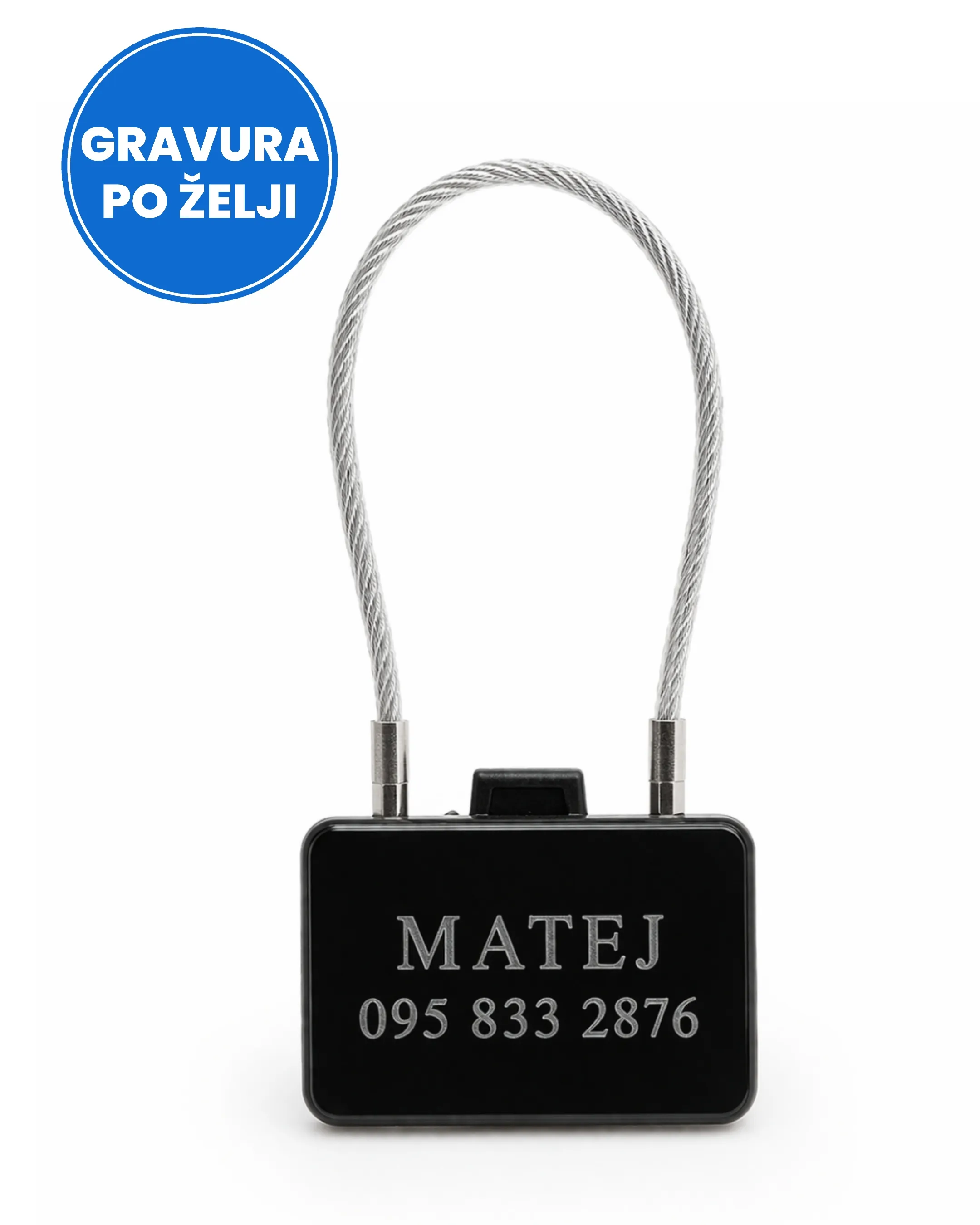 Personalizirani privjesak za kofer (crni) - Otočac