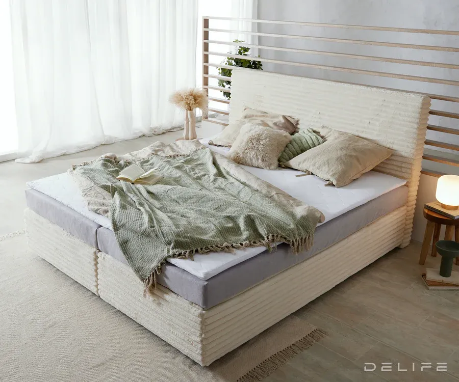 box spring krevet dream well s madracem i nadmadracem, materijal: pliš - slika 4