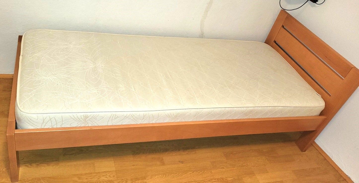 Krevet 80x190 cm, puno drvo, trešnja, s podnicom; Bribir - Bribir, Vinodolska općina