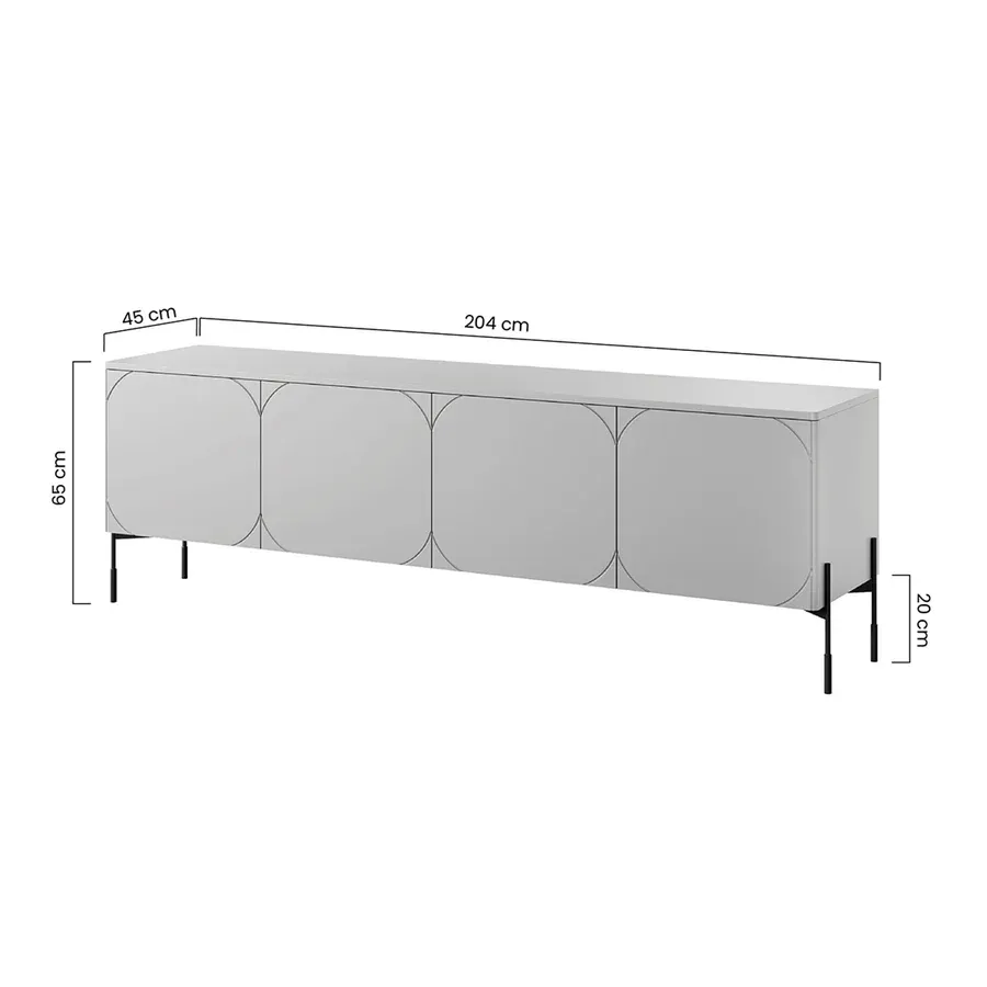 komoda sonatia 200cm, 4 vrata i 1 ladica, materijal: mdf - slika 7