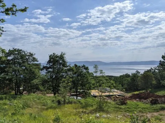 labin, zemljište s građevinskom dozvolom od 1236 m2, pogled na more - slika 4