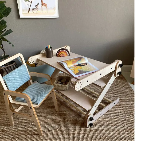 montessori set za penjanje / stol / ploča za crtanje nabu - slika 3