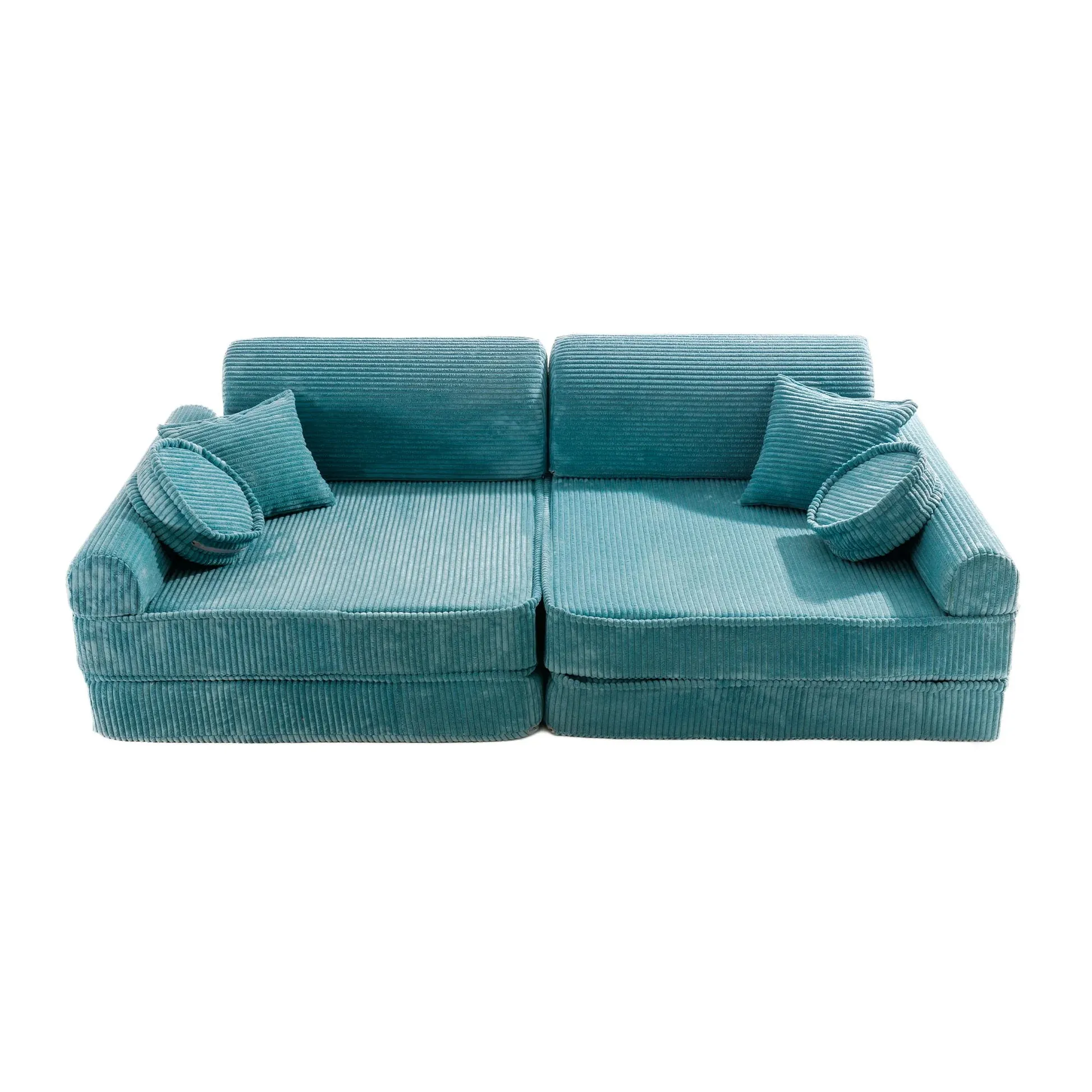 Velika modularna sofa za djecu - Premium korduro tirkizna - Zagreb