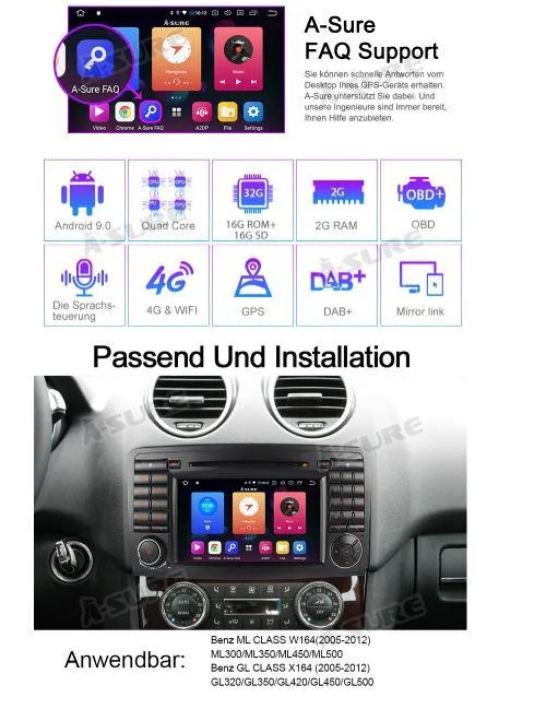 mercedes original android multimedija ml gl w164 gl320 ml300 - slika 3