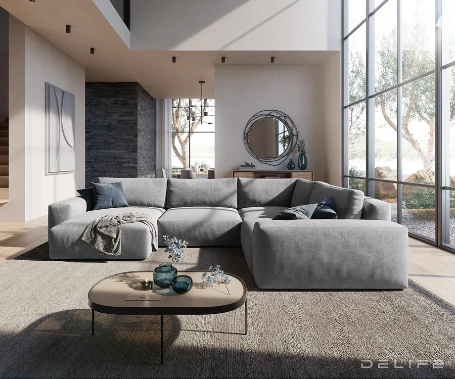 velika kutna garnitura lanzo xl 364x258cm, materijal: mikrofibra - slika 2
