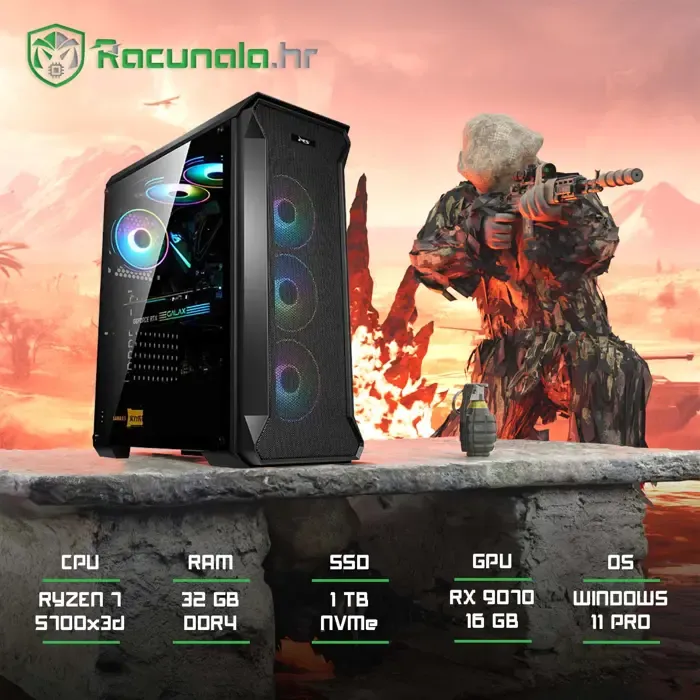 GamingPC Gulag Guardian (Ryzen 7 5700X3D, 32GB DDR4, 1TB SSD - Zagreb
