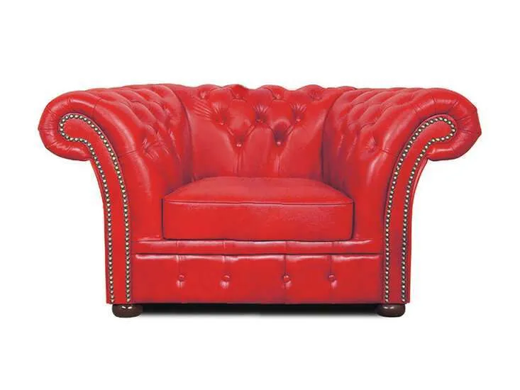 Chesterfield Fotelja Winfield Basic Leather | 1-sjedište | Red - Ježdovec, Zagreb