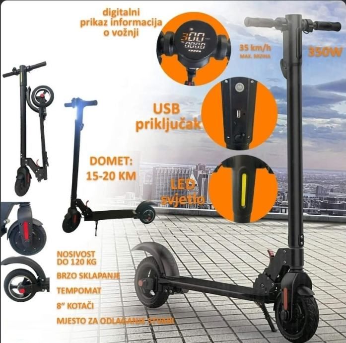 Električni romobil, 37kmh-38kmh, USB, 350W RASPRODAJA!! - Križevci