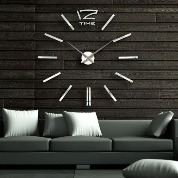 veliki 3d zidni sat - acryl chrome 12time - slika 2