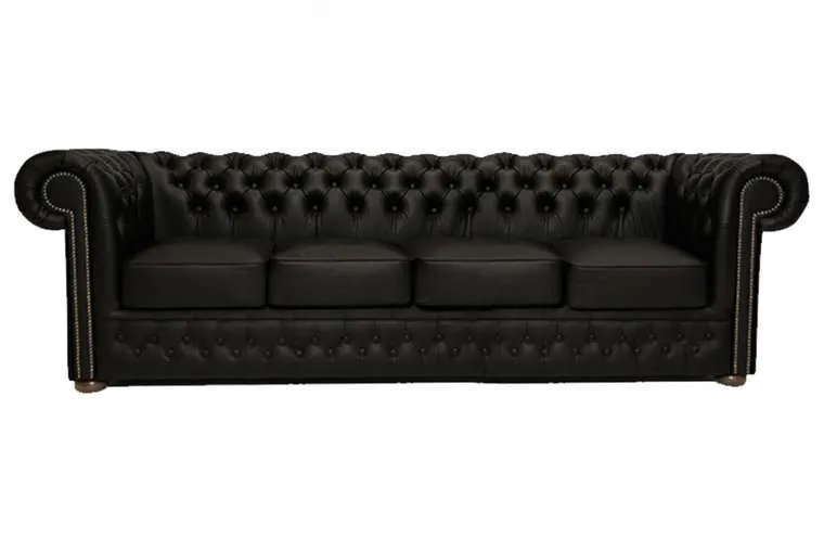 Chesterfield Garnitura First Class Leather | 4-sjedišta | Matt Black - Ježdovec, Zagreb