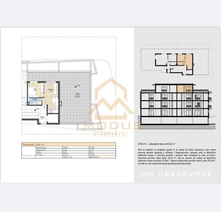 split, dragovode- jednosoban penthouse s velikom terasom - novogradnja - slika 9