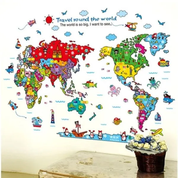 zidna naljepnica - travel round the world - slika 3