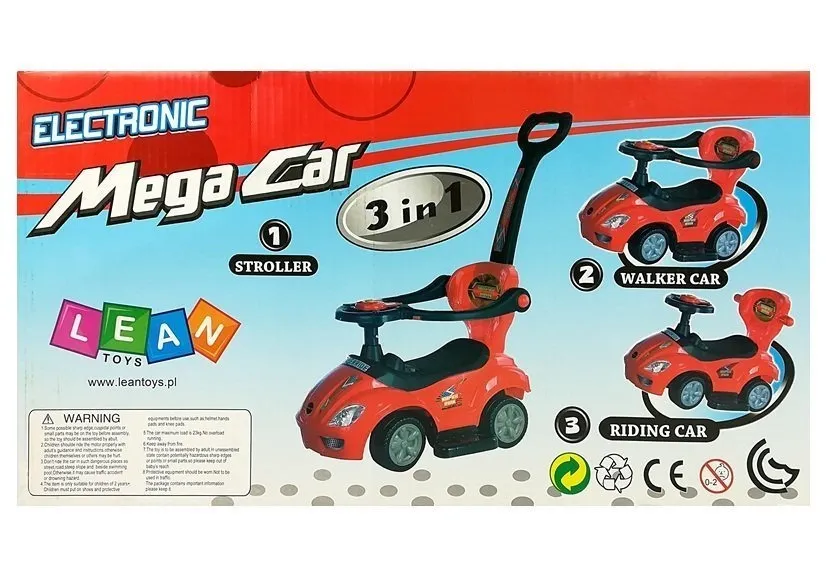 dječja guralica mega car 3in1 - zelena - slika 12