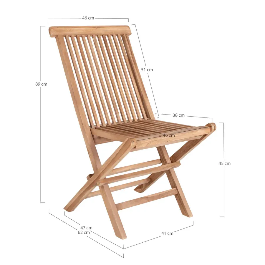 outdoor stolica toledo, materijal: tikovina - slika 5