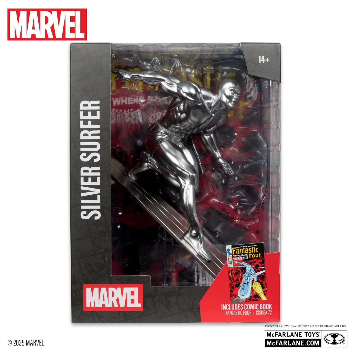 mcfarlane marvel – silver surfer figura25cm + strip fantastic four #72 - slika 7