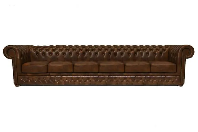 chesterfield garnitura first class leather | 6-sjedišta | cloudy brown - slika 1