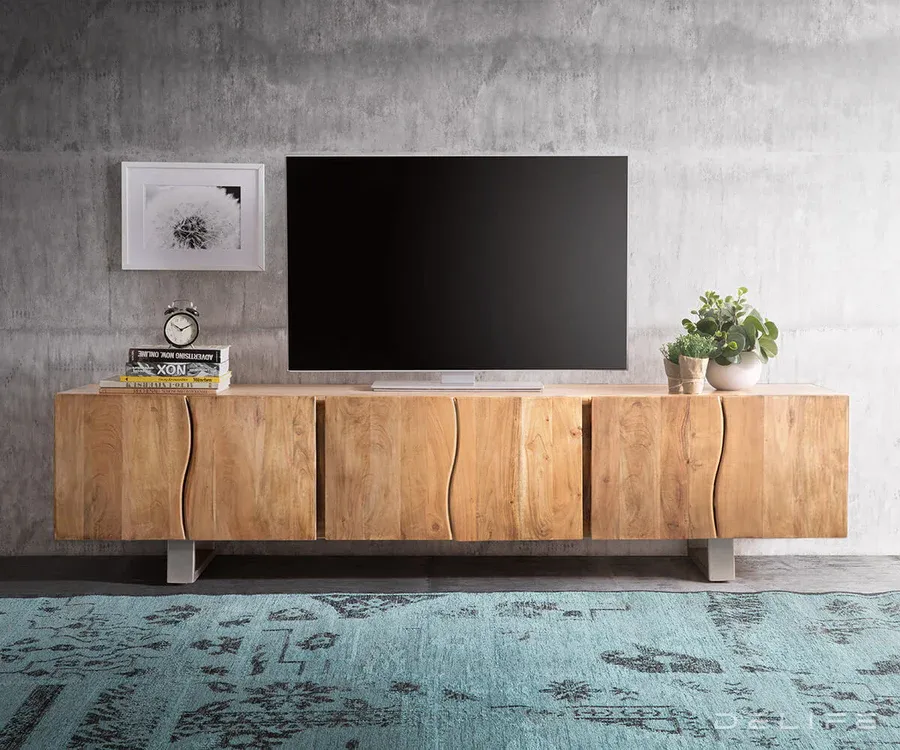 komoda live edge 220x46cm, materijal: bagrem - slika 2