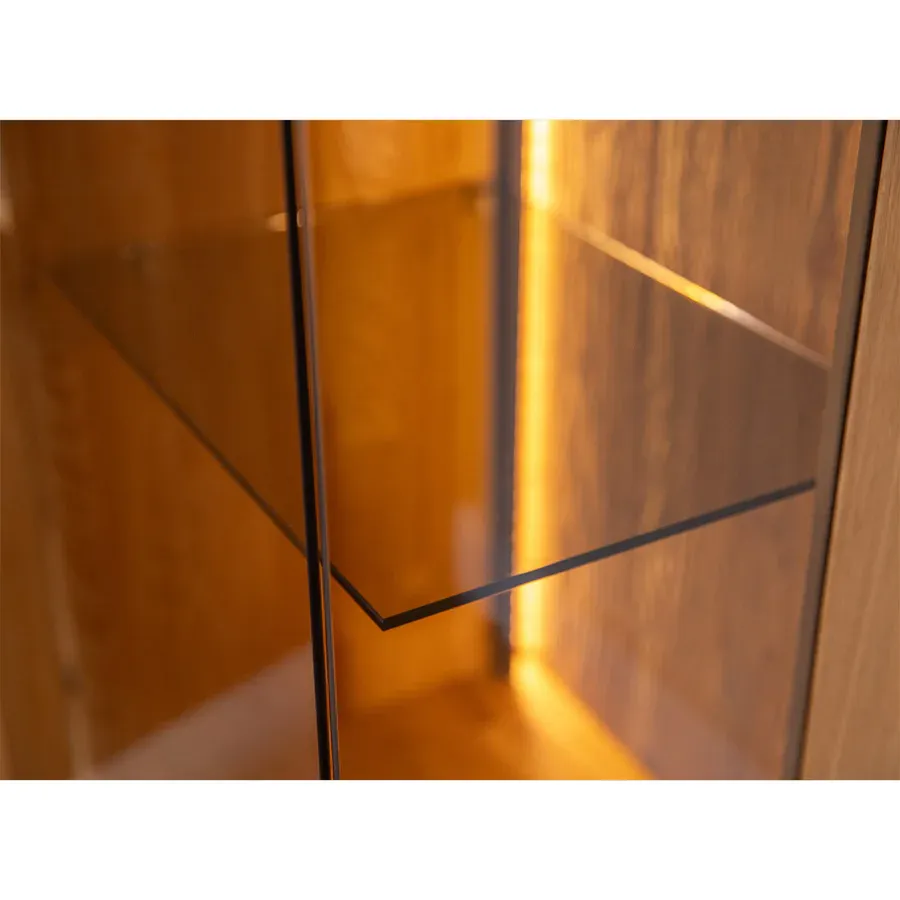staklena vitrina collodi 135x115cm, materijal: masivno drvo hrast - slika 5